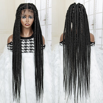 no need to spend hours to braid your hair Full Lace Cornrow Braids Synthetic Lace Front Wig Big Square Knotless Box Braids Wig with Baby Hair Braided Wigs for Black Women