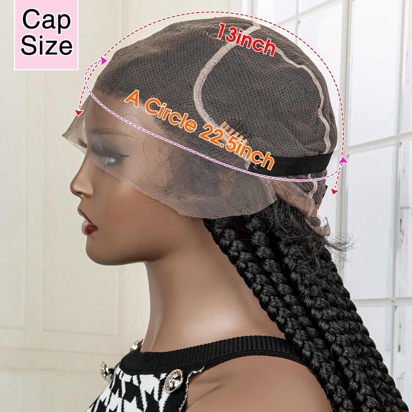 no need to spend hours to braid your hair Full Lace Cornrow Braids Synthetic Lace Front Wig Big Square Knotless Box Braids Wig with Baby Hair Braided Wigs for Black Women