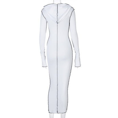 "Get Ready to Party with this Hooded Long Sleeve Dress for Women"
