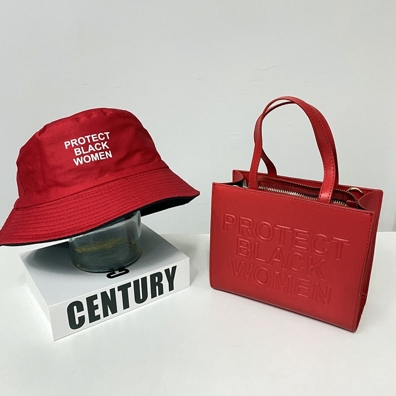 Women's Handbag and Hat Set with Built-in Protection for Black Women Collection"