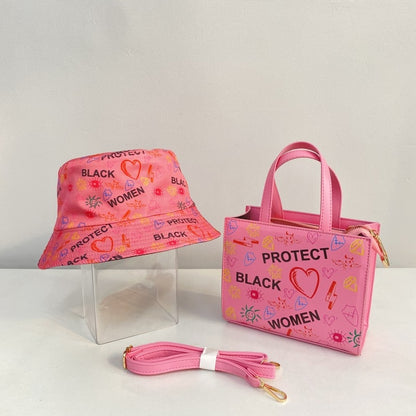 Women's Handbag and Hat Set with Built-in Protection for Black Women Collection"