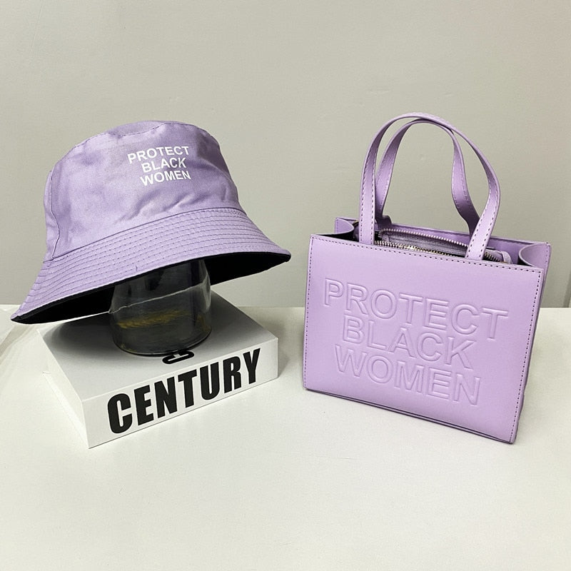 Women's Handbag and Hat Set with Built-in Protection for Black Women Collection"