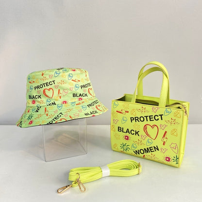 Women's Handbag and Hat Set with Built-in Protection for Black Women Collection"