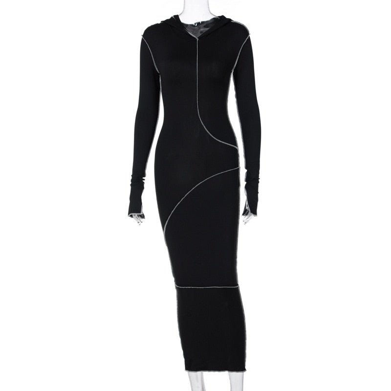 "Get Ready to Party with this Hooded Long Sleeve Dress for Women"