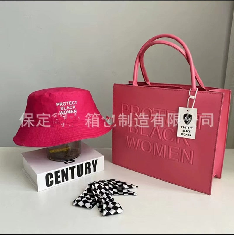 Women's Handbag and Hat Set with Built-in Protection for Black Women Collection"