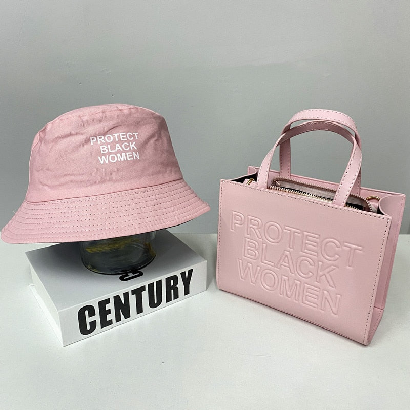 Women's Handbag and Hat Set with Built-in Protection for Black Women Collection"