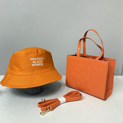 Women's Handbag and Hat Set with Built-in Protection for Black Women Collection"