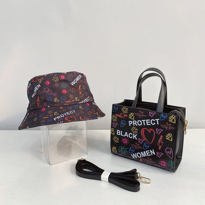 Women's Handbag and Hat Set with Built-in Protection for Black Women Collection"