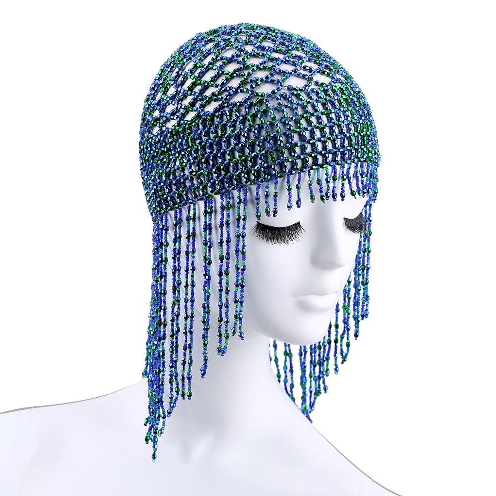 Girls Womens Exotic Cleopatra Beaded Belly Dance Head Cap Hat / Hair Accessory / Headpiece for Party Wedding Showing 1015