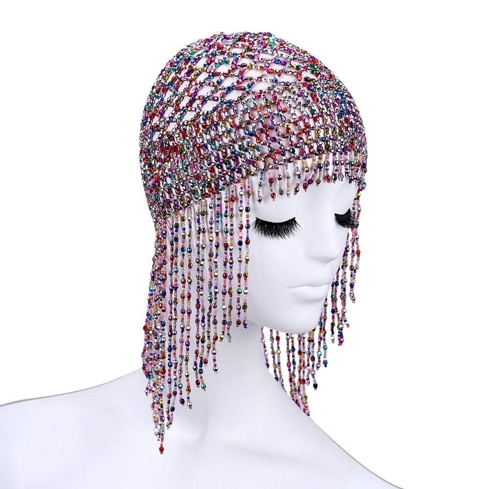 Girls Womens Exotic Cleopatra Beaded Belly Dance Head Cap Hat / Hair Accessory / Headpiece for Party Wedding Showing 1015