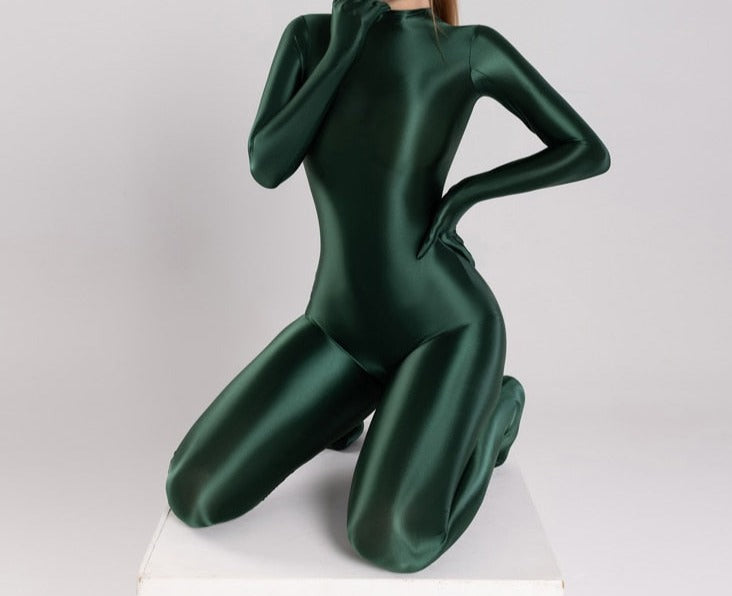 Sexy  Bodysuit One-piece Swimsuit Silky Tights Shiny Pantyhose Wetsuit Yoga Zentai Plus Size cycling Overalls Jumpsuits