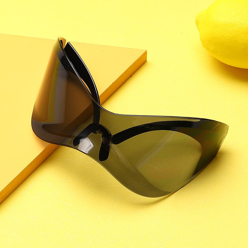 Oversized Sunglasses Women Men Future Technology Sense y2k Punk One Piece Sun Glaases