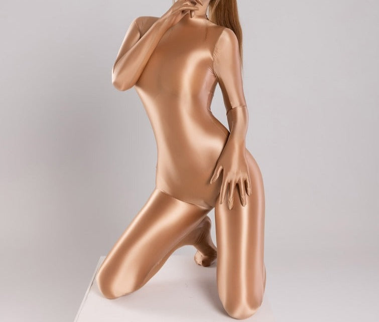 Sexy  Bodysuit One-piece Swimsuit Silky Tights Shiny Pantyhose Wetsuit Yoga Zentai Plus Size cycling Overalls Jumpsuits