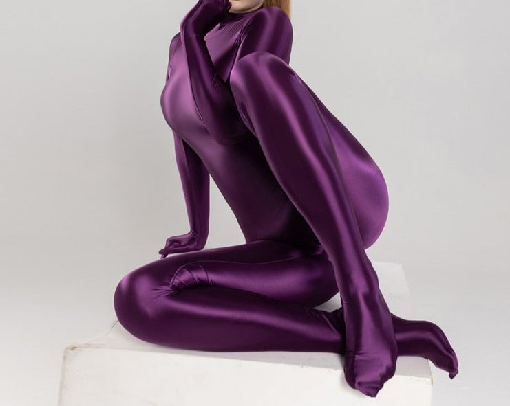 Sexy  Bodysuit One-piece Swimsuit Silky Tights Shiny Pantyhose Wetsuit Yoga Zentai Plus Size cycling Overalls Jumpsuits